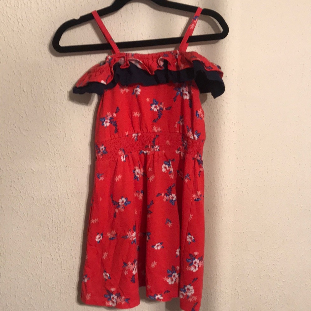 Epic Threads Red White & Blue Floral Cold Shoulder Sun Dress